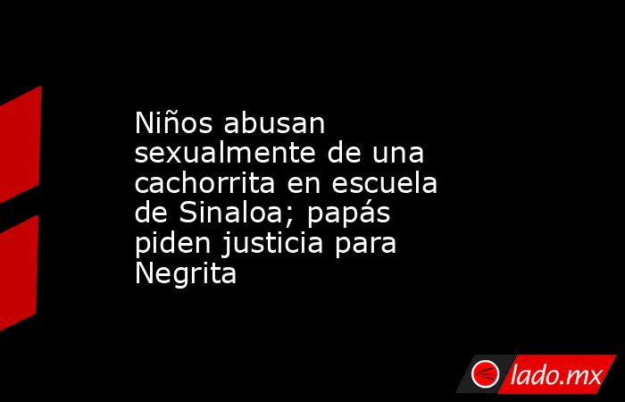Niños abusan sexualmente de una cachorrita en escuela de Sinaloa; papás piden justicia para Negrita. Noticias en tiempo real