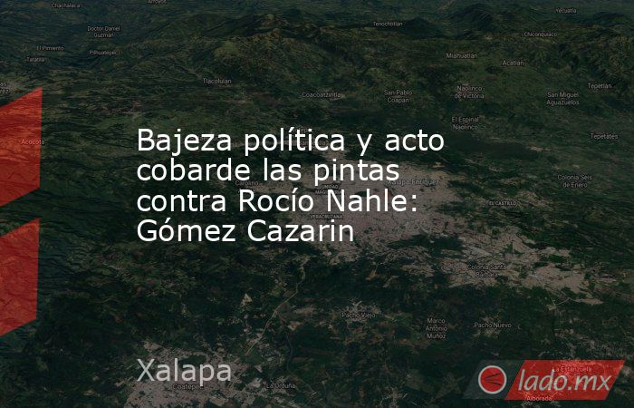 Bajeza política y acto cobarde las pintas contra Rocío Nahle: Gómez Cazarin. Noticias en tiempo real
