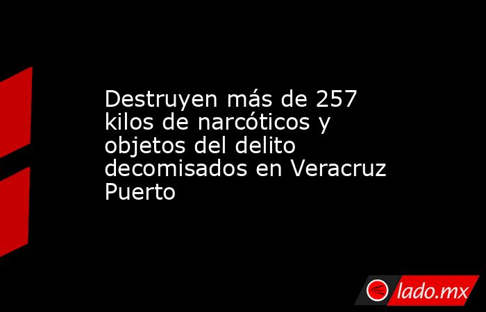 Destruyen más de 257 kilos de narcóticos y objetos del delito decomisados en Veracruz Puerto. Noticias en tiempo real