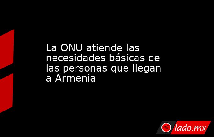 La ONU atiende las necesidades básicas de las personas que llegan a Armenia. Noticias en tiempo real