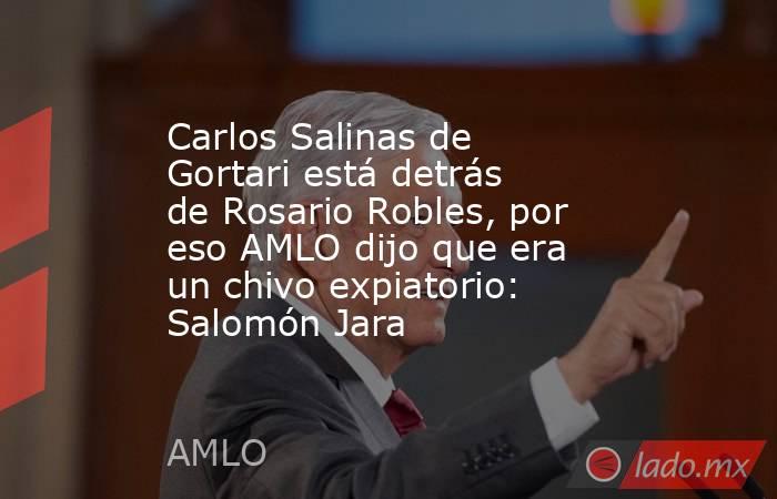 Carlos Salinas de Gortari está detrás de Rosario Robles, por eso AMLO dijo que era un chivo expiatorio: Salomón Jara. Noticias en tiempo real