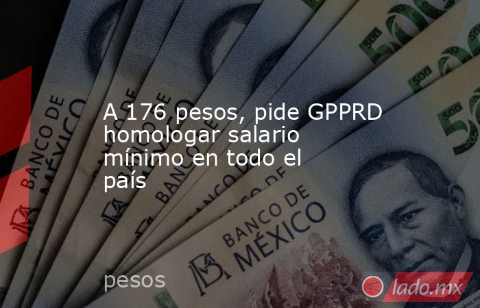 A 176 pesos, pide GPPRD homologar salario mínimo en todo el país. Noticias en tiempo real