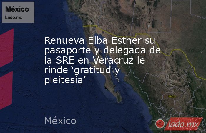 Renueva Elba Esther su pasaporte y delegada de la SRE en Veracruz le rinde ‘gratitud y pleitesía’. Noticias en tiempo real