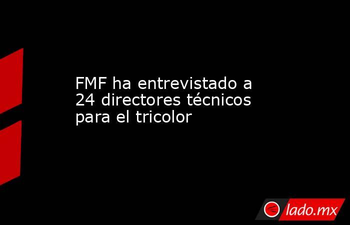 FMF ha entrevistado a 24 directores técnicos para el tricolor. Noticias en tiempo real