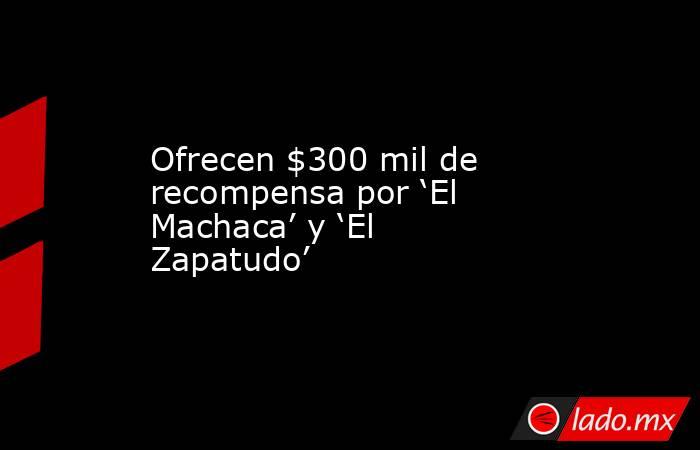 Ofrecen $300 mil de recompensa por ‘El Machaca’ y ‘El Zapatudo’. Noticias en tiempo real