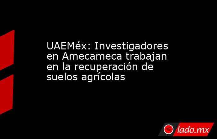 UAEMéx: Investigadores en Amecameca trabajan en la recuperación de suelos agrícolas. Noticias en tiempo real