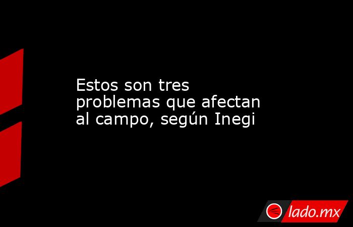 Estos son tres problemas que afectan al campo, según Inegi . Noticias en tiempo real