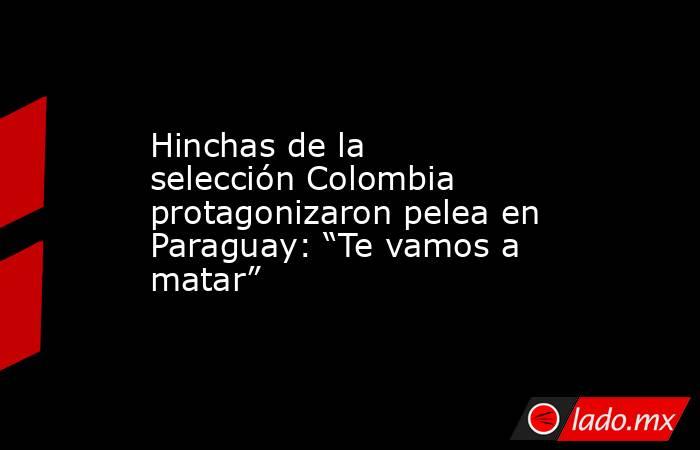 Hinchas de la selección Colombia protagonizaron pelea en Paraguay: “Te vamos a matar”. Noticias en tiempo real
