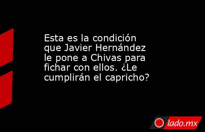 Esta es la condición que Javier Hernández le pone a Chivas para fichar con ellos. ¿Le cumplirán el capricho?. Noticias en tiempo real