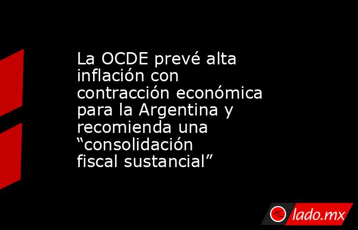 La OCDE prevé alta inflación con contracción económica para la Argentina y recomienda una “consolidación fiscal sustancial”. Noticias en tiempo real