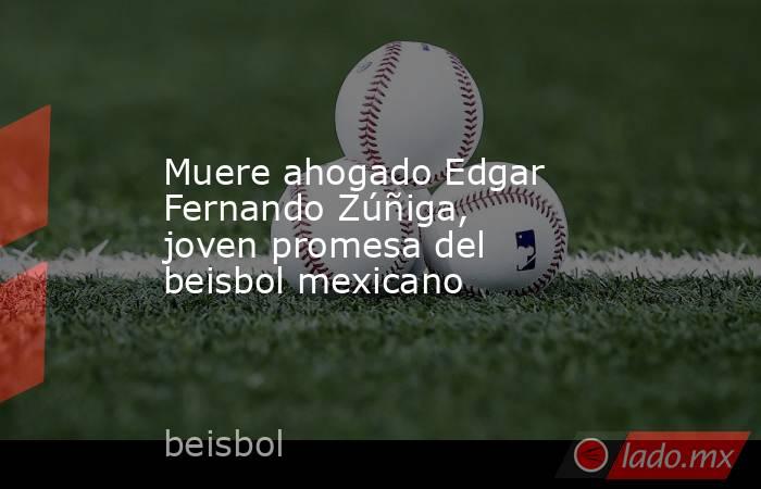 Muere ahogado Edgar Fernando Zúñiga, joven promesa del beisbol mexicano. Noticias en tiempo real