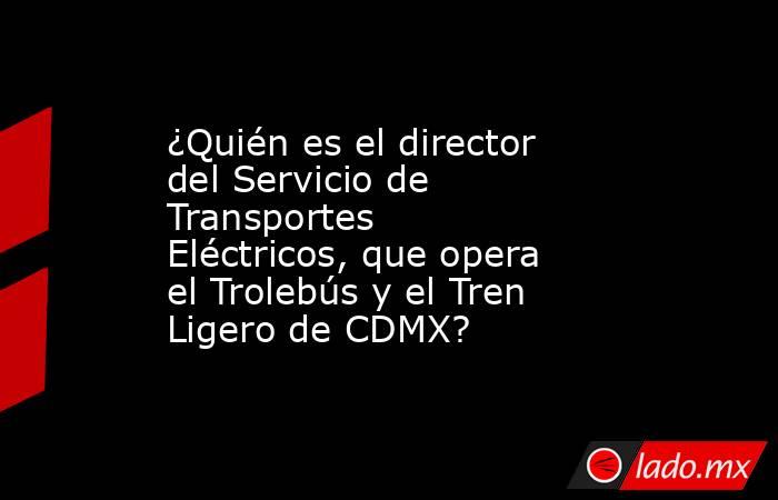 ¿Quién es el director del Servicio de Transportes Eléctricos, que opera el Trolebús y el Tren Ligero de CDMX?. Noticias en tiempo real