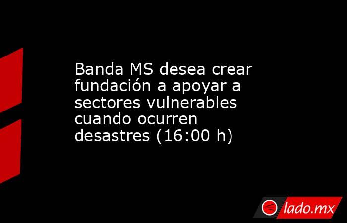 Banda MS desea crear fundación a apoyar a sectores vulnerables cuando ocurren desastres (16:00 h). Noticias en tiempo real