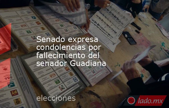 Senado expresa condolencias por fallecimiento del senador Guadiana. Noticias en tiempo real