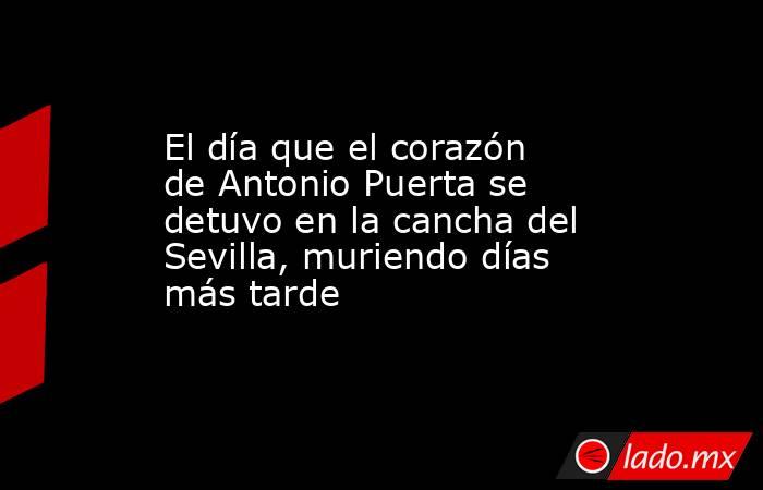 El día que el corazón de Antonio Puerta se detuvo en la cancha del Sevilla, muriendo días más tarde. Noticias en tiempo real