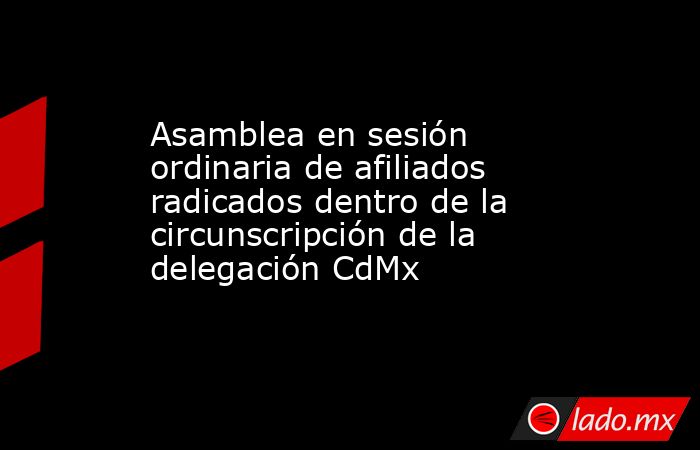 Asamblea en sesión ordinaria de afiliados radicados dentro de la circunscripción de la delegación CdMx. Noticias en tiempo real