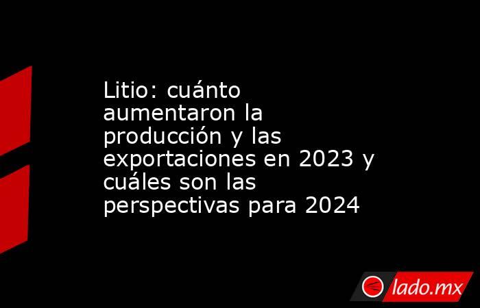 Litio: cuánto aumentaron la producción y las exportaciones en 2023 y cuáles son las perspectivas para 2024. Noticias en tiempo real