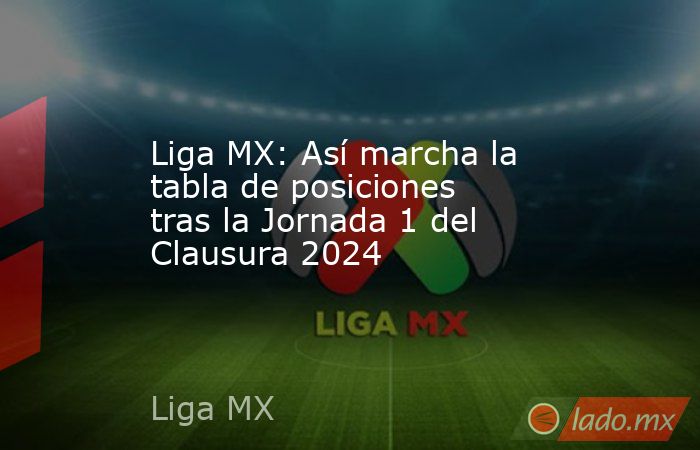 Liga MX: Así marcha la tabla de posiciones tras la Jornada 1 del Clausura 2024. Noticias en tiempo real