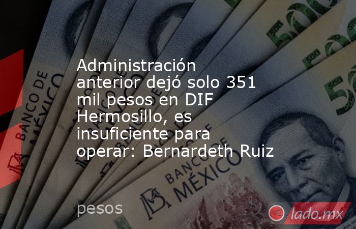 Administración anterior dejó solo 351 mil pesos en DIF Hermosillo, es insuficiente para operar: Bernardeth Ruiz. Noticias en tiempo real