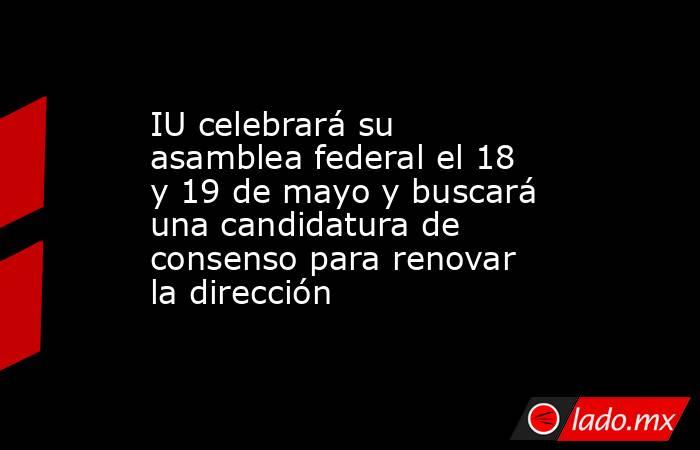 IU celebrará su asamblea federal el 18 y 19 de mayo y buscará una candidatura de consenso para renovar la dirección. Noticias en tiempo real
