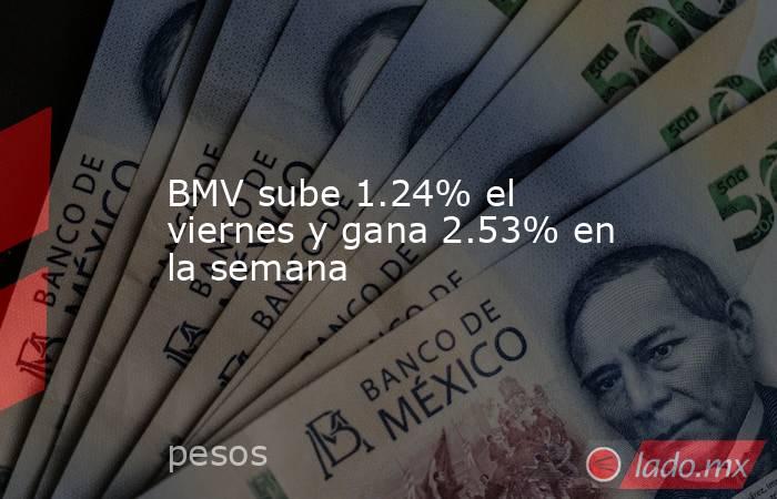 BMV sube 1.24% el viernes y gana 2.53% en la semana. Noticias en tiempo real