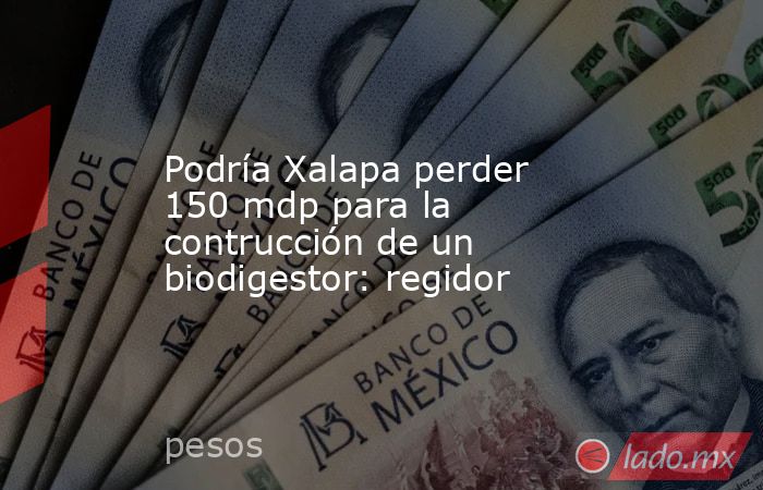 Podría Xalapa perder 150 mdp para la contrucción de un biodigestor: regidor. Noticias en tiempo real