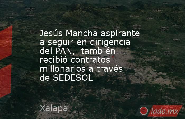 Jesús Mancha aspirante a seguir en dirigencia del PAN,  también recibió contratos millonarios a través de SEDESOL. Noticias en tiempo real