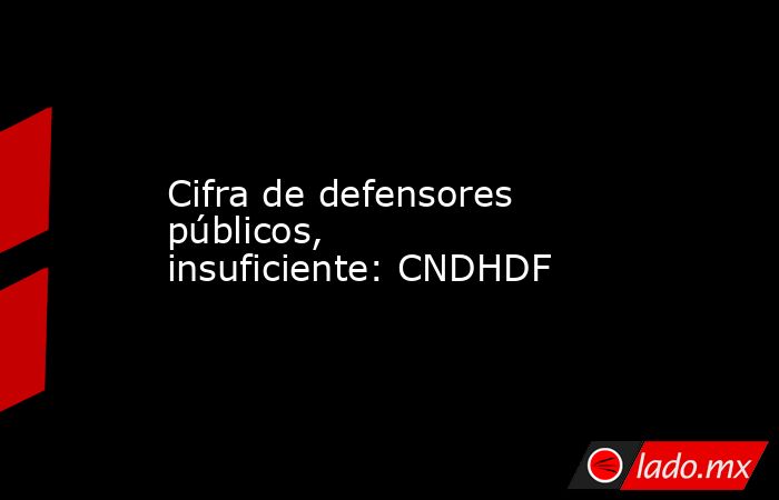 Cifra de defensores públicos, insuficiente: CNDHDF. Noticias en tiempo real