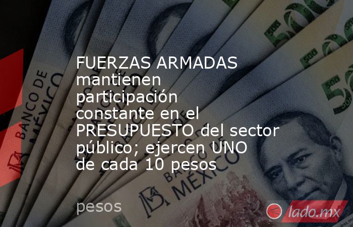 FUERZAS ARMADAS mantienen participación constante en el PRESUPUESTO del sector público; ejercen UNO de cada 10 pesos. Noticias en tiempo real