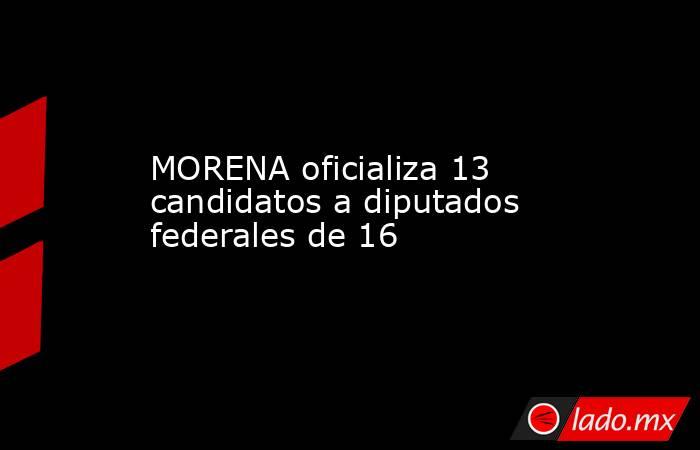 MORENA oficializa 13 candidatos a diputados federales de 16. Noticias en tiempo real