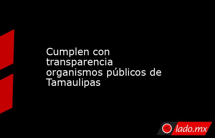 Cumplen con transparencia organismos públicos de Tamaulipas. Noticias en tiempo real