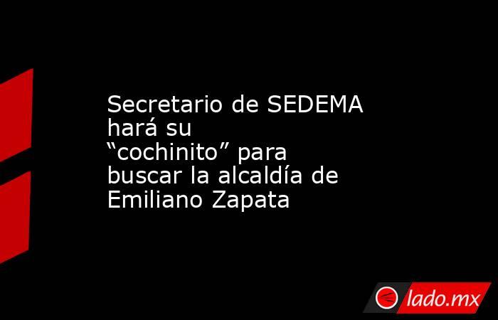Secretario de SEDEMA hará su “cochinito” para buscar la alcaldía de Emiliano Zapata. Noticias en tiempo real