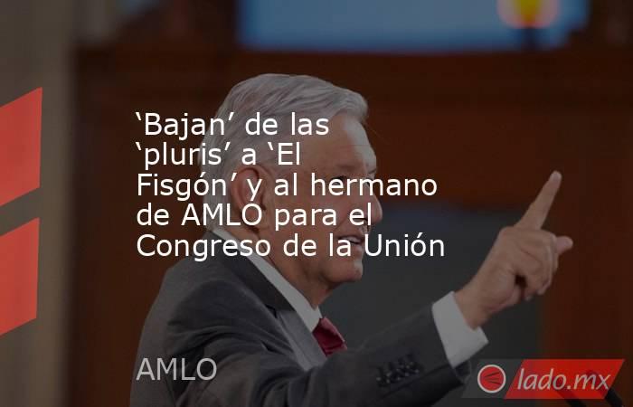 ‘Bajan’ de las ‘pluris’ a ‘El Fisgón’ y al hermano de AMLO para el Congreso de la Unión. Noticias en tiempo real