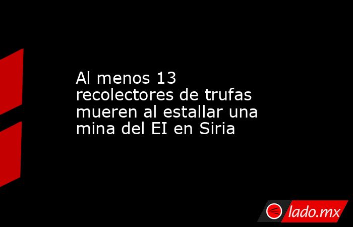 Al menos 13 recolectores de trufas mueren al estallar una mina del EI en Siria. Noticias en tiempo real
