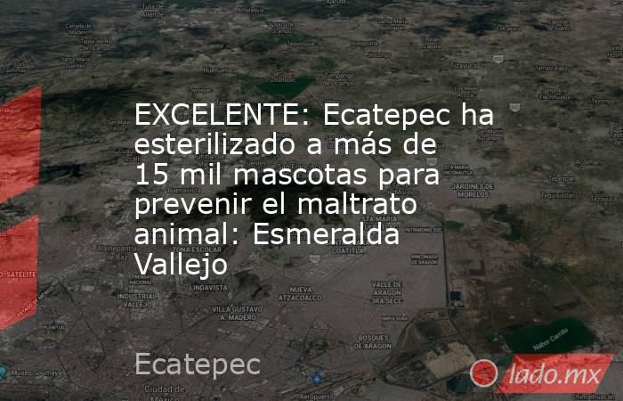 EXCELENTE: Ecatepec ha esterilizado a más de 15 mil mascotas para prevenir el maltrato animal: Esmeralda Vallejo. Noticias en tiempo real