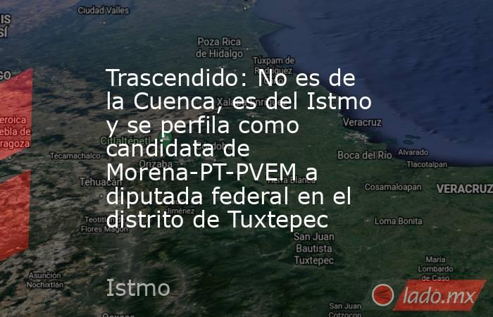 Trascendido: No es de la Cuenca, es del Istmo y se perfila como candidata de Morena-PT-PVEM a diputada federal en el distrito de Tuxtepec. Noticias en tiempo real