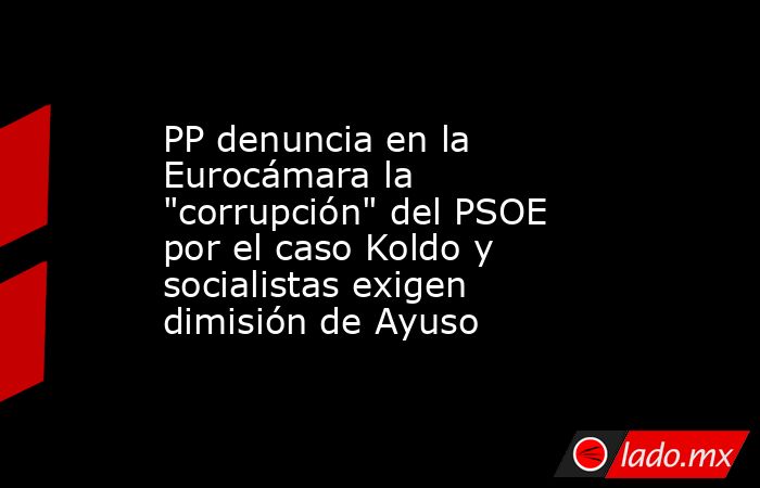 PP denuncia en la Eurocámara la "corrupción" del PSOE por el caso Koldo ...