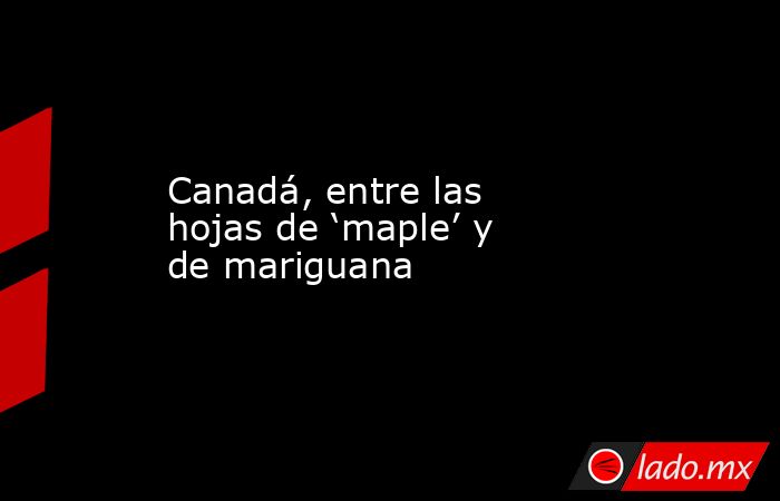 Canadá, entre las hojas de ‘maple’ y de mariguana
. Noticias en tiempo real