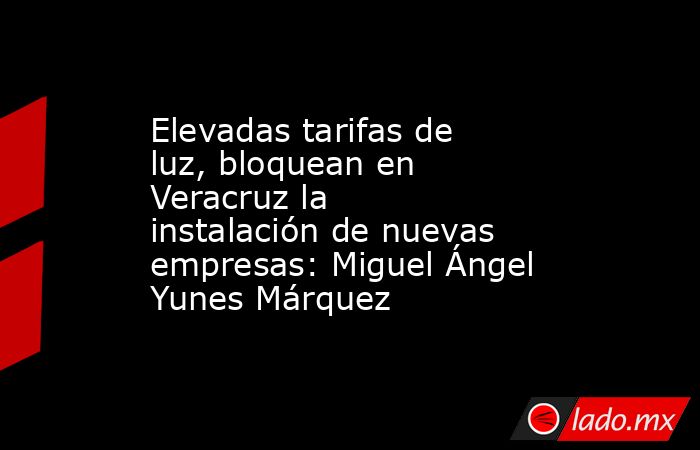 Elevadas tarifas de luz, bloquean en Veracruz la instalación de nuevas empresas: Miguel Ángel Yunes Márquez. Noticias en tiempo real