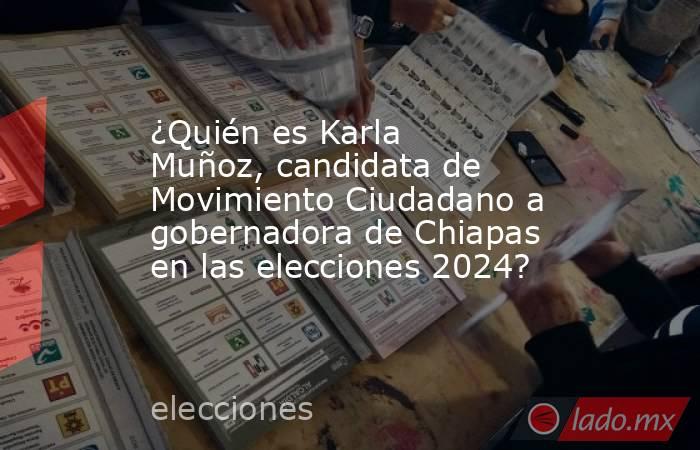 ¿Quién es Karla Muñoz, candidata de Movimiento Ciudadano a gobernadora de Chiapas en las elecciones 2024?. Noticias en tiempo real