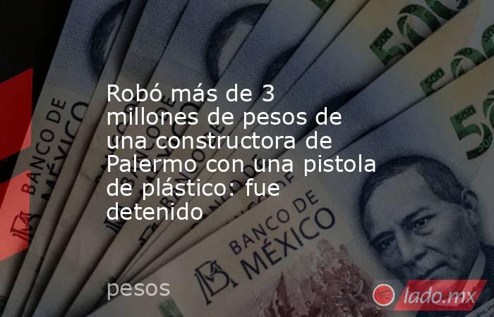 Robó más de 3 millones de pesos de una constructora de Palermo con una pistola de plástico: fue detenido. Noticias en tiempo real
