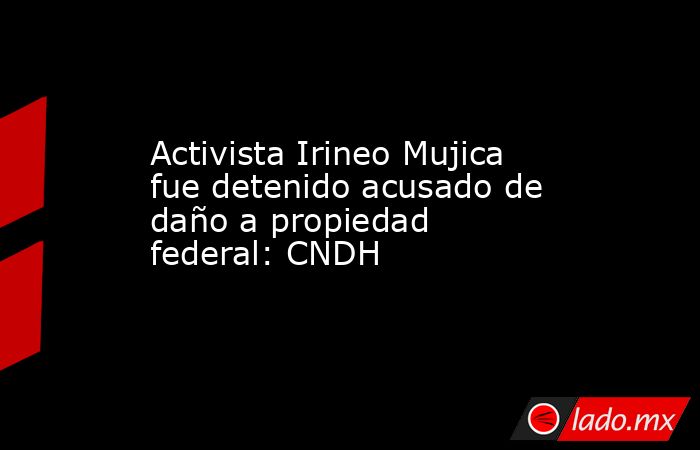 Activista Irineo Mujica fue detenido acusado de daño a propiedad federal: CNDH. Noticias en tiempo real
