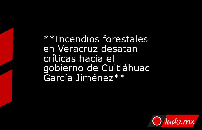 **Incendios forestales en Veracruz desatan críticas hacia el gobierno de Cuitláhuac García Jiménez**. Noticias en tiempo real