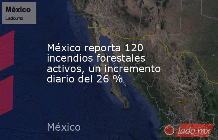 México reporta 120 incendios forestales activos, un incremento diario del 26 %. Noticias en tiempo real