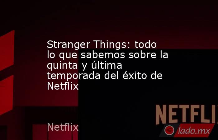 Stranger Things: todo lo que sabemos sobre la quinta y última temporada del éxito de Netflix. Noticias en tiempo real