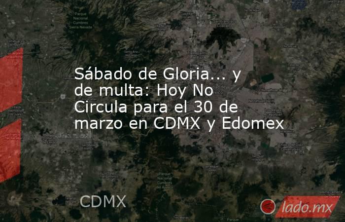 Sábado de Gloria... y de multa: Hoy No Circula para el 30 de marzo en CDMX y Edomex . Noticias en tiempo real