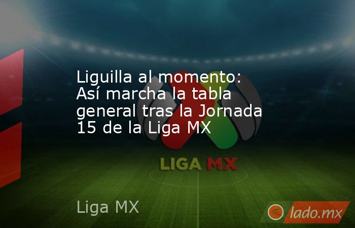 Liguilla al momento: Así marcha la tabla general tras la Jornada 15 de la Liga MX. Noticias en tiempo real