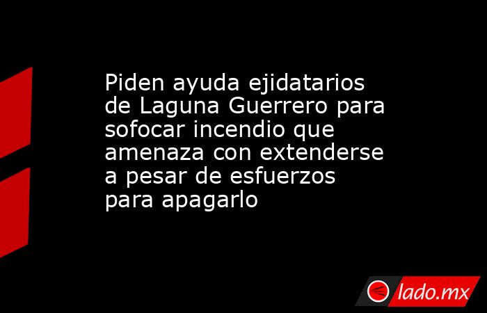 Piden ayuda ejidatarios de Laguna Guerrero para sofocar incendio que amenaza con extenderse a pesar de esfuerzos para apagarlo. Noticias en tiempo real