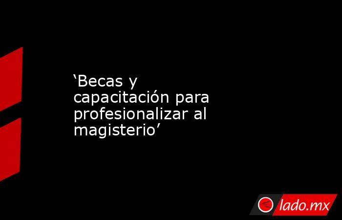 ‘Becas y capacitación para  profesionalizar al magisterio’. Noticias en tiempo real