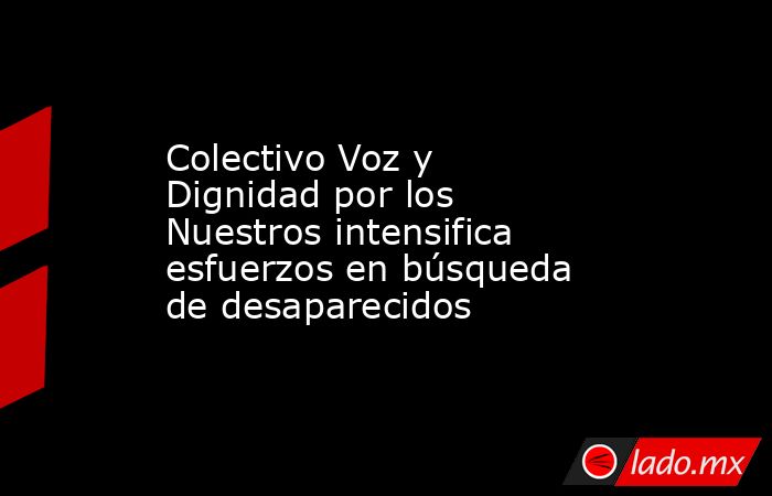 Colectivo Voz y Dignidad por los Nuestros intensifica esfuerzos en búsqueda de desaparecidos. Noticias en tiempo real